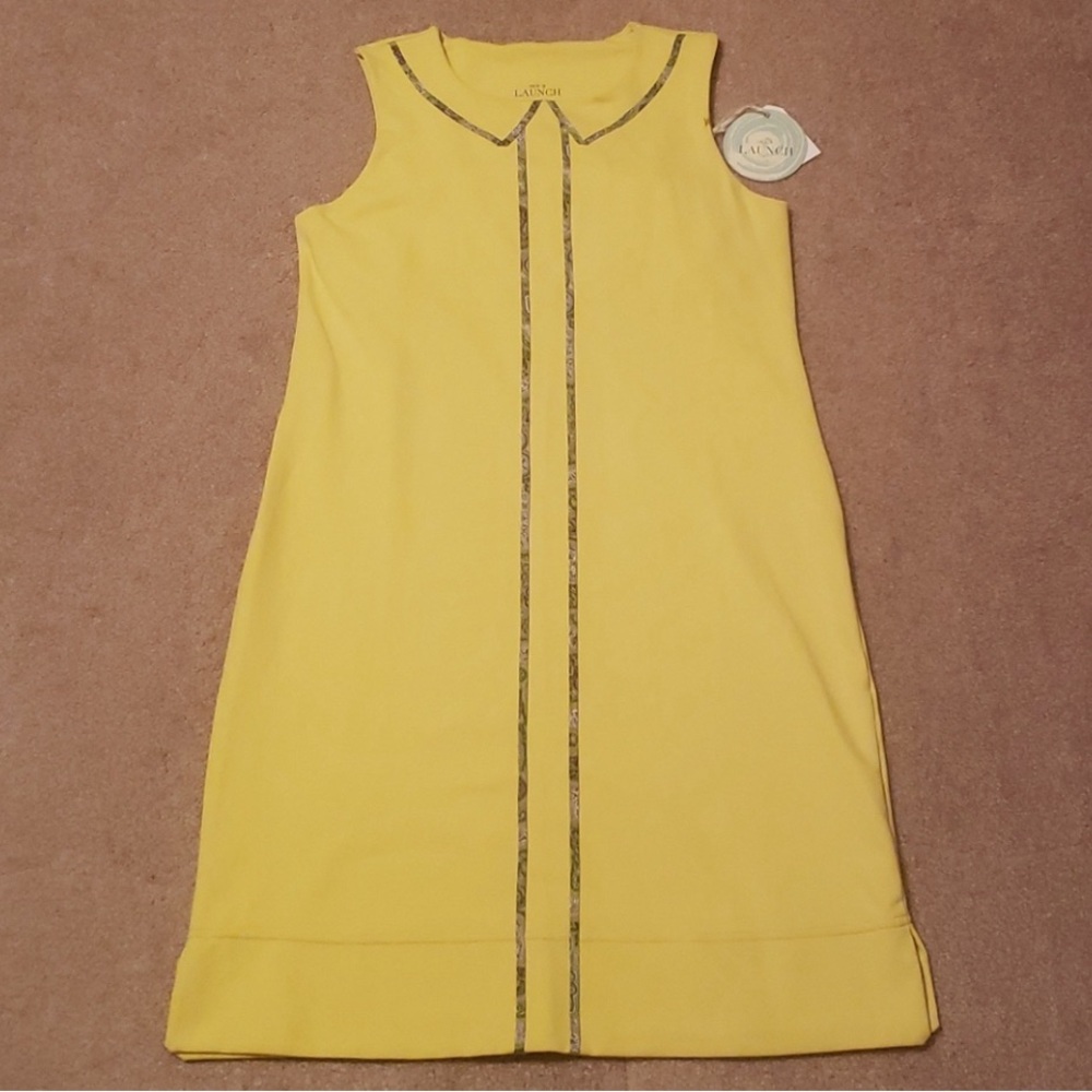 NWT Out 2 Launch Women's 2 Piece Yellow Silhouette Dress and Shorts Golf…